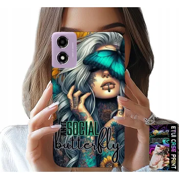 Pouzdro na mobilní telefon POUZDRO PRO MOTOROLA MOTO E14 - ANTI SOCIAL, BUTTERFLY, MOTÝLEK, ŽENSKÉ