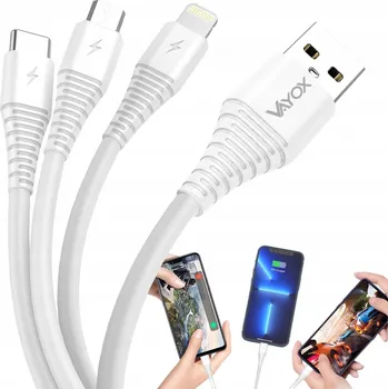 Datový kabel Sada kabelů USB - USB typ C / microUSB / Lightning Vayox