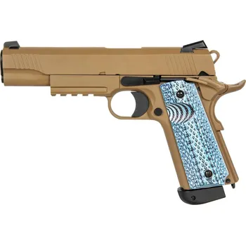 Airsoftová zbraň Airsoftová pistole 839 (M1911 CQBP) - písková TAN, kovový závěr, GBB, CO2, DBoys/Double Bell