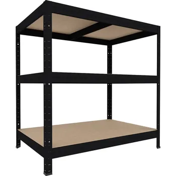 regál Regál do domácnosti Biedrax 50 x 60 x 120 cm, černý, 3 police MDF, nosnost 200 kg na polici