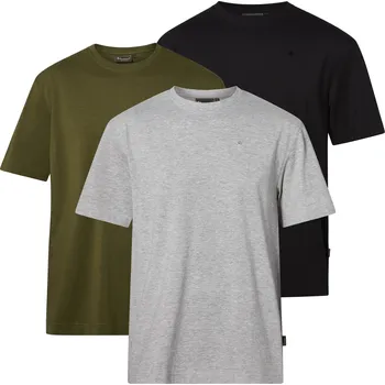 Pánské tričko Pinewood Pánské lovecké tričko 3-Pack Velikost: 4XL GreyMel/Pine/Black