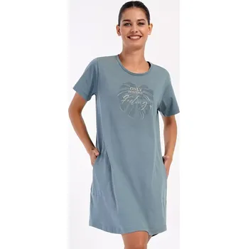 Dámské šaty Dámské domácí šaty s krátkým rukávem Alžběta světle šedá 1XL
