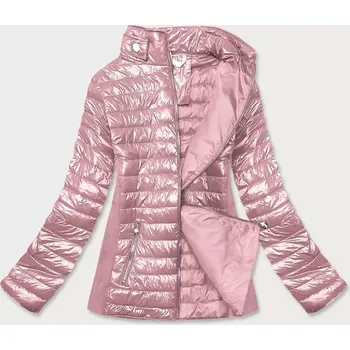 Růžová dámská lesklá bunda (7210-52) odstíny růžové 48