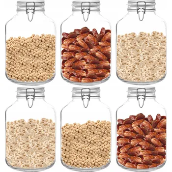 Sklenice ZAVAŘOVACÍ SKLENICE SKLENĚNÁ NÁDOBA S TĚSNĚNÍM Na Sypké a Tekuté Potraviny 5L/6