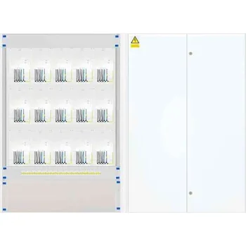 Rozvaděč Elektroměrový rozvaděč 15x 3f elektroměr bez HDO Distribuční síť: EG.D, Hlavní jistič: B25/3p, 25 A, 10 kA, Protipožární úprava: ne