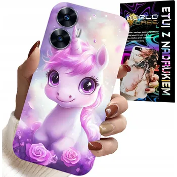 Pouzdro na mobilní telefon POUZDRO pro Realme C55 - Roztomilý Jednorožec, Obal pro Děti