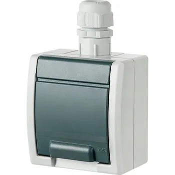 Elektrická zásuvka Hermetická zásuvka jednoduchá s vývodkou n/t IP65 Aquant 1241-65