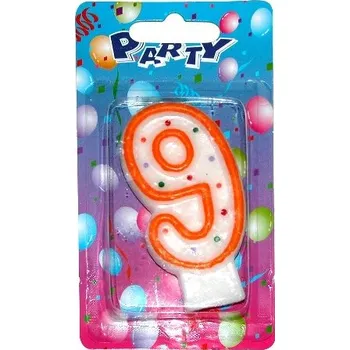 Dortová svíčka Wiky Svíčka dortová s tečkami č. 9