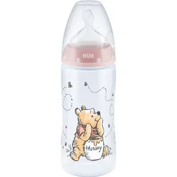 Kojenecká láhev Nuk Láhev Disney indikátor teploty, silikonová savička, 300ml, 0-6m