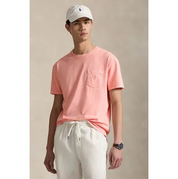 Pánská móda Bavlněné tričko Polo Ralph Lauren Tee 710969628 růžová 30X, vel. XL
