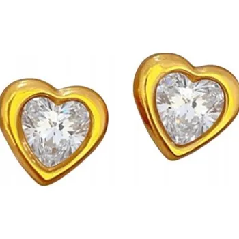 Náušnice Náušnice dámské srdce zirkon zlaté ocel oceli
