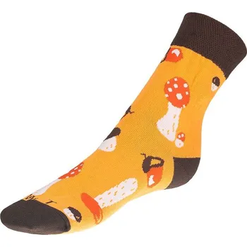 Dámské ponožky Ponožky Houby Oranžová,Hnědá,Bílá BX1001046 - 35-38