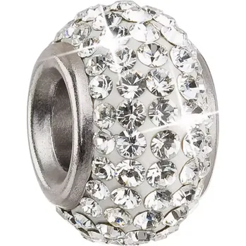Přívěsek Stříbrný přívěsek s krystaly Preciosa bílý kulatý 34083.1