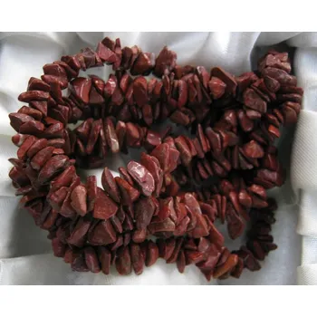 Náhrdelník Jaspis červený - náhrdelník dlouhý ze sekaných kamenů