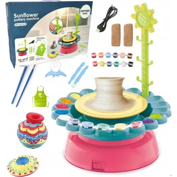 kreativní sada Hrnčířský kruh s hlínou a barvami