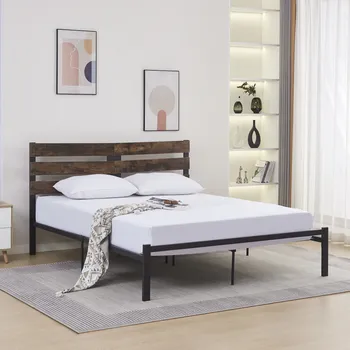 Postel Max-i Manželská postel PUEBLA 180x200 dub rustikal / kov