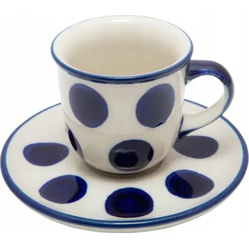 ŠÁLEK espresso 60 ml podšálek Umělecká keramika Bolesławiec dek 0036