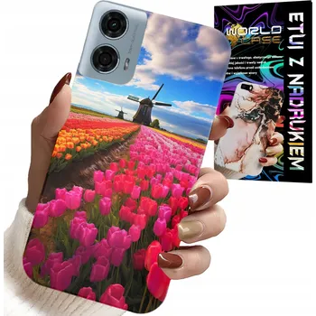 Pouzdro na mobilní telefon POUZDRO PRO MOTOROLA MOTO G35 – POLE BAREVNÝCH TULIPÁNŮ, TULIPÁN, POUZDRO
