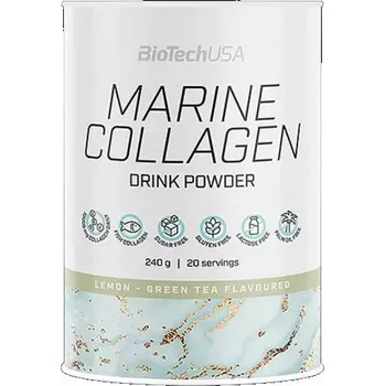 Kloubní výživa Biotech Marine Collagen 240g Citron, Zelený čaj + DÁREK