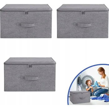 Úložný box ORGANIZÉRY KRABICE ÚLOŽNÉ BOXY 3 KUSŮ BŘIDLICOVĚ ŠEDÉ