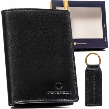 Peněženka Peterson pánská peněženka z pravé kůže černá - muž