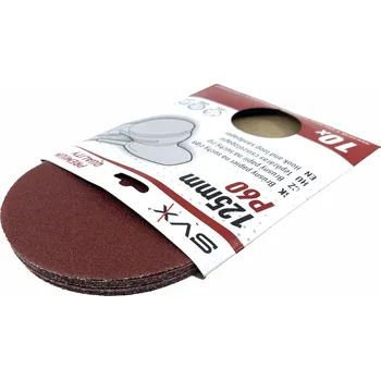 Brusný papír SVX Brusný papír na suchý zip – kotouč 125 mm P60 - 10 ks