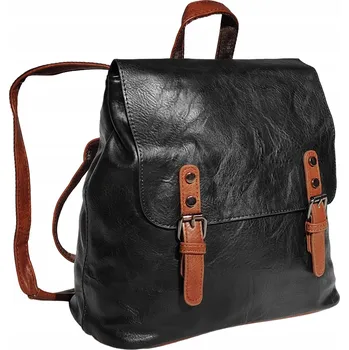 Kabelka Dámský batoh a kabelka 2v1 z eko kůže | Černá a hnědá | Prostorná