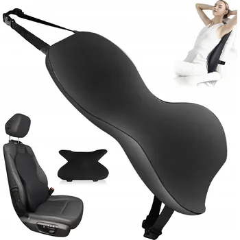 Polštář POLŠTÁŘ OPĚRKA ZAD DO AUTA PAMĚŤOVÁ PĚNA ČERNÁ 54*45*9 CM