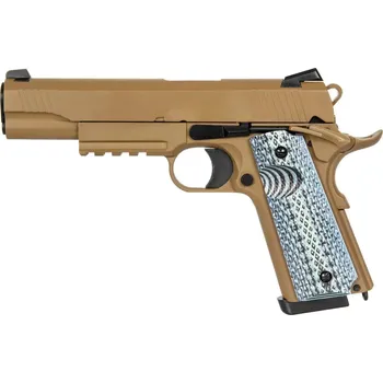 Airsoftová zbraň Airsoftová pistole 739 (M1911 CQBP) - písková TAN, kovový závěr, GBB, DBoys/Double Bell