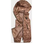 Prošívaná dámská vesta v karamelové barvě (B8127-14) odstíny hnědé L (40)