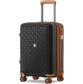 Kono 2594 Kufr spinner 53.5cm Černá/Hnědá Polypropylen Rozšiřitelný