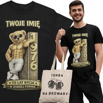 Pánské tričko Pánské Tričko jako dárek k 50. narozeninám s personalizovanou taškou