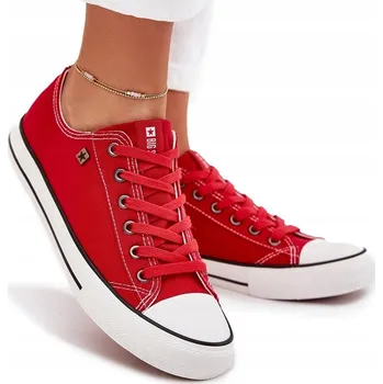 Dámská obuv DÁMSKÉ PLÁTĚNÉ TENISKY KLASICKÉ NÍZKÉ BIG STAR DD274A234 ČERVENÉ 38