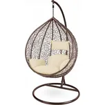 AKCE Hnědé závěsné křeslo KOKON II. jakost Se stojanem