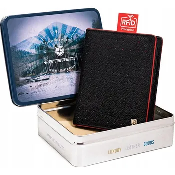 Peněženka Peterson pánská peněženka z pravé kůže černá - muž