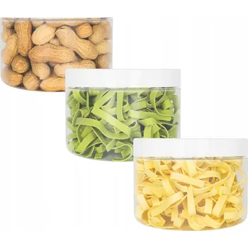 Dóza na potraviny 3x NÁDOBA NA POTRAVINY ZAVAŘOVACÍ SKLENICE NÁDOBA NA SYPKÉ VÝROBKY 0,5L kamaju POLSKÝ VÝROBEK