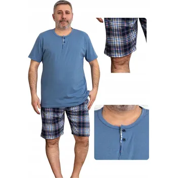 Pánské pyžamo Modré pánské pyžamo - klasické kraťasy, měkký materiál XL