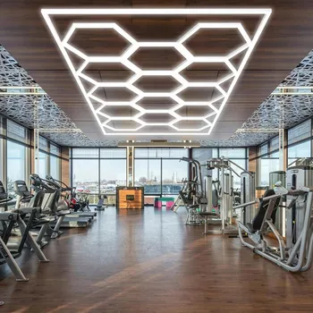 Lampička LED Lampa do Garáže, Dílny, Domácnosti - Osvětlovací Panel HEXAGON 242x483cm 6500K