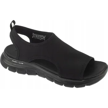 Dámské sandále Dámské sandály Skechers černé s plochým podpatkem, velikost 38