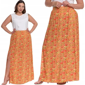 Dámské oblečení SUKNĚ DÁMSKÁ S ROZPARKEM KVĚTINOVÝ VZOR VISKÓZA MORAJ S