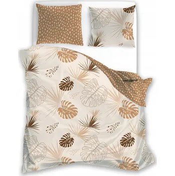 Povlečení Povlečení 220x200 Pure béžové listy Faro