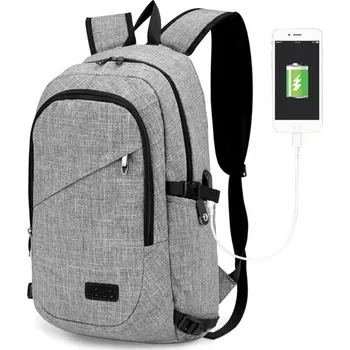Městský batoh Kono E6715 Batoh na notebook&nbsp;15.6" Šedý s USB