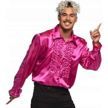 Karnevalový kostým RŮŽOVÝ VOLANÝ KOŠILOVÝ KOSTÝM M DISCO 02136