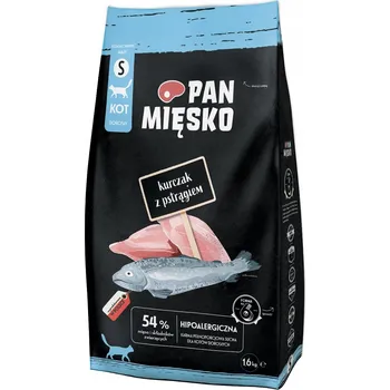 Krmivo pro kočku Suché krmivo pro kočky Pan Mięsko kuře s pstruhem hypoalergenní 1,6 kg S