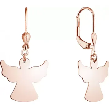 Náušnice Pozlacené stříbrné náušnice andělé 61133 rose gold