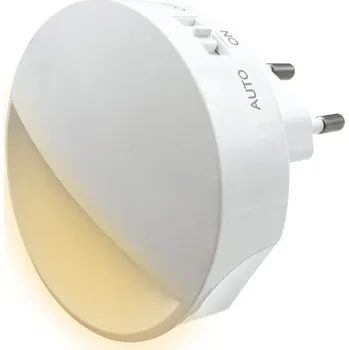 Noční světlo Noční světlo do zásuvky se soumrakovým senzorem a přepínačem, 0,8W, denní barva světla