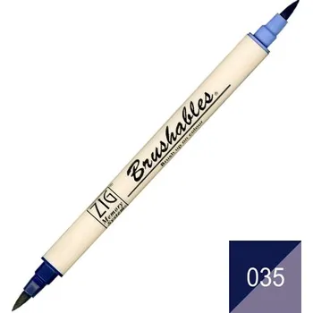 Kuretake štetcový fix oboustranný ZIG Brushables, 035 navy