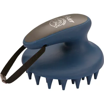 Čištění pro koně Oster masážní kulaté hřbílko s gumovými nopy-hrubý, modrá