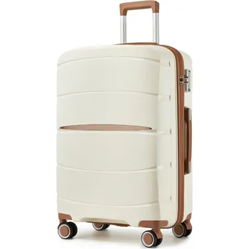 Kono 2591 Kufr spinner 55cm Krémová Polypropylen