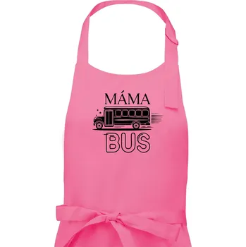 Kuchyňská zástěra Černý mámabus - Dámská zástěra na vaření - Univerzální velikost ( Růžová )